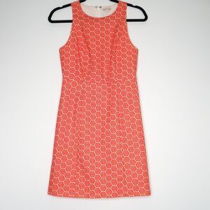 GAP Womens Mini Dress‎ Size 0 Orange Geometric Retro 60s Event Office